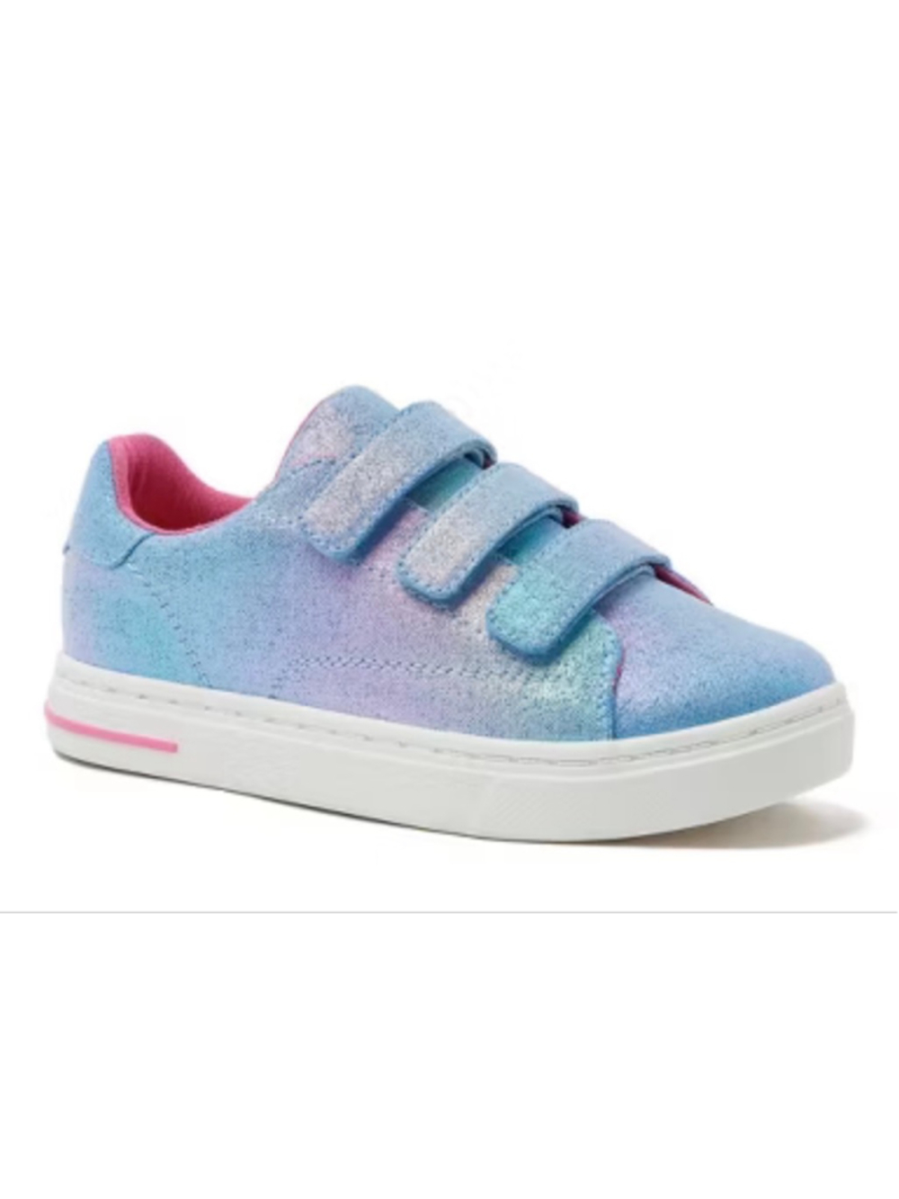 Lands End NWOT kids easy on sneakers blue iridescent size 1